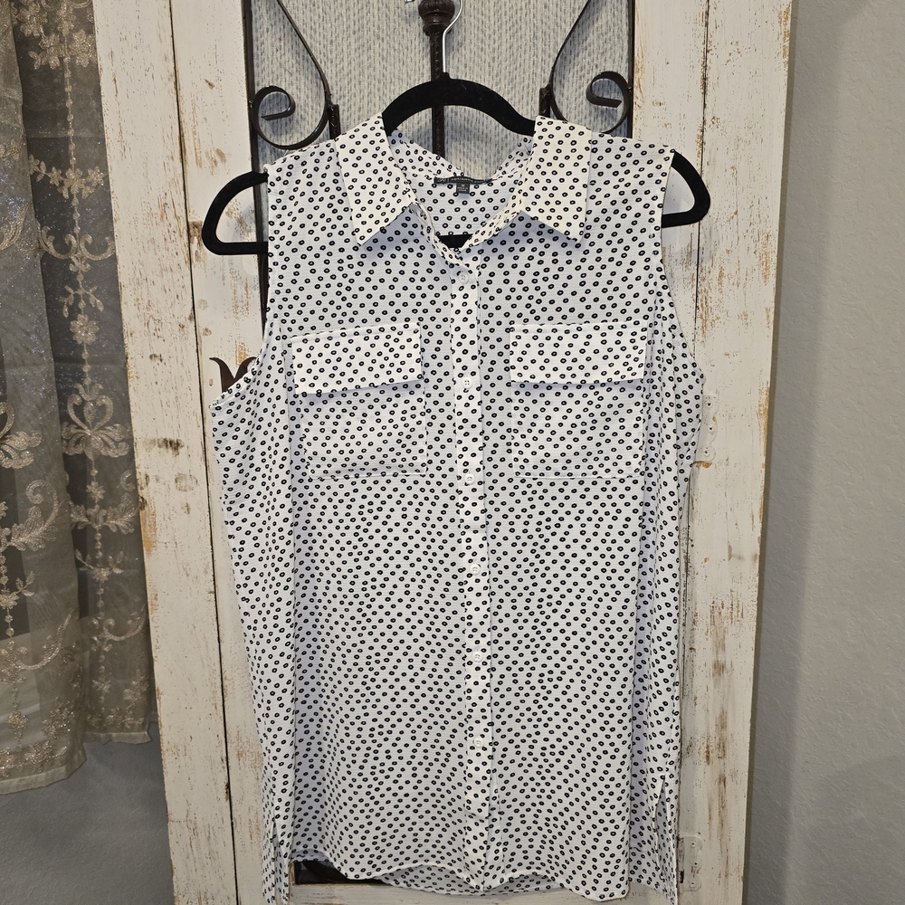 Adrianna Papell Polka Dot Sleeveless Blouse